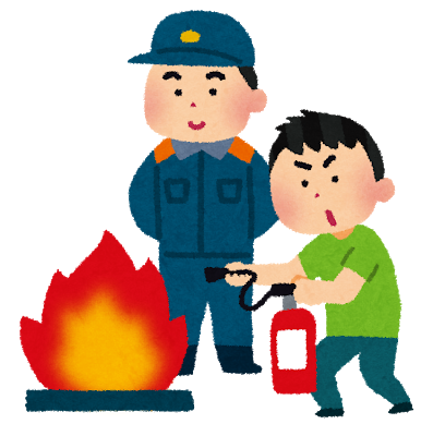 【イラスト】消防訓練